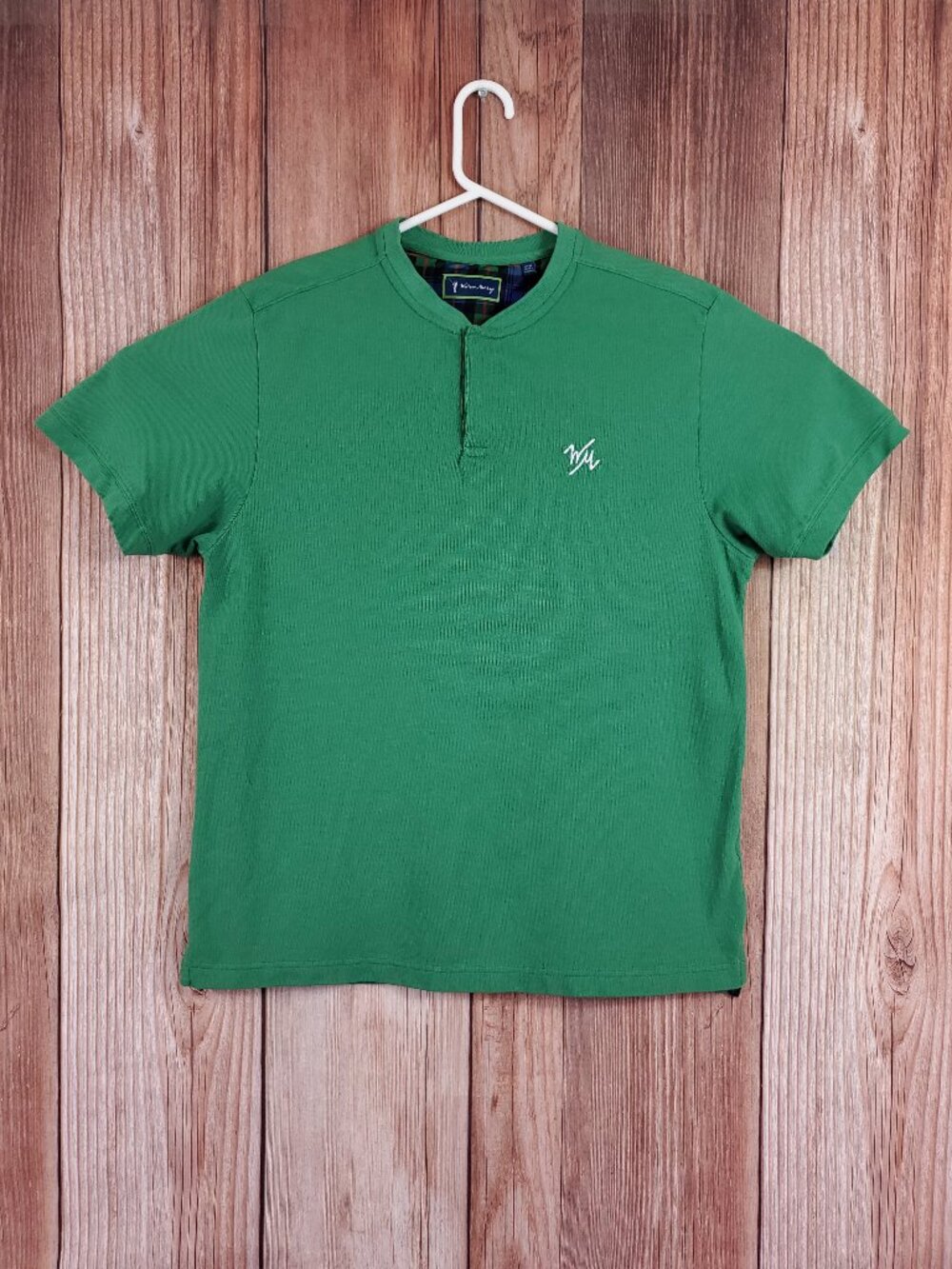 William Murray Tempo Band Pique Polo Shirt Mens Large Golf Snap Stretch Green